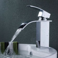 Wasserfall Einhebelmischer Waschbecken Wasserhahn Bad Küche Armatur Wasserhahn