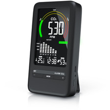 Brandson CO2 Messgerät Kohlendioxidmessung PPM Alarm Temperatur Luftfeuchtigkeit