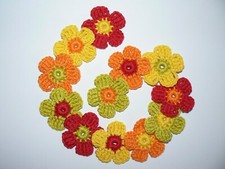 12 Häkelblumen 4cm gehäkelt