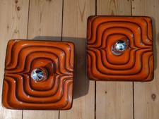 Fat Lava Wandlampen Leuchten – Orange Braun – Space Age Mid-Century 1970er