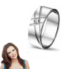 Damen Ring mit Stein- Massiv und Breit- 925er Sterling Silber - Inkl. GRAVUR- 15