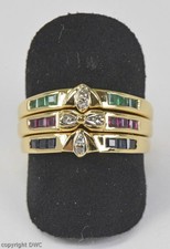 Ring in 750 er 18 Kt. Gold mit Brillant Diamant Rubin Saphir Smaragd Safir 58 