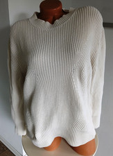 Franco Callegari Grobstrick Basic Pulli  Ecru/Hellbeige Gr. M/L Neuwertig