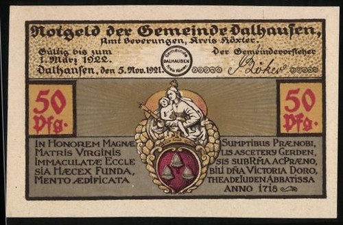 Notgeld dalhausen 1922 - dalhausen, 50