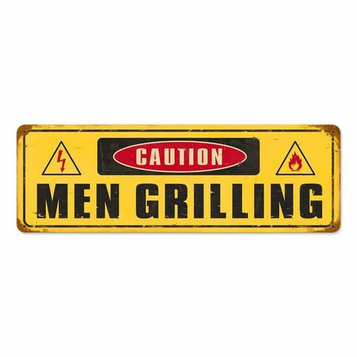 Men grilling blechschild 61cm - men,