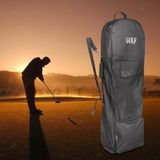 Golf Stand Bag Strap Black Professional Padded Holiday Travel Cover With Wheels