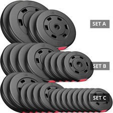 Hop-Sport Hantelscheiben  Set Kunststoff Gewichte 30/31 mm 30, 40, 50, 60 kg