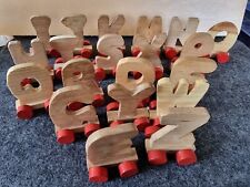 20 Holz Buchstaben bunt, A-Z, Namenszug, Buchstabenzug, Geburtstagszug Ohne Lok
