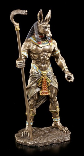 Anubis figur mit kobra zepter - kobra,
