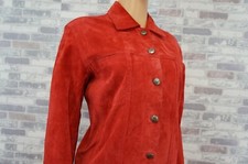 CHICOS DAMEN ECHT LEDER FEST FREIZEIT BLUSE JACKENBLUSE HELLROT 36 38