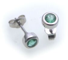 Ohrringe Stecker Smaragd echt Weißgold 585 14kt Damen Ohrstecker Gold grün