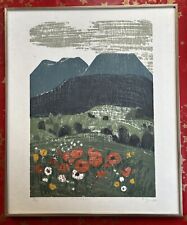 Andreas FELGER (*1935 Mössingen), Farbholzschnitt "Alb-Mohn"