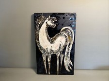 Ruscha | Kunst Hengste Handgemaltes Keramik Wandbild Wandplatte | Vintage #C7