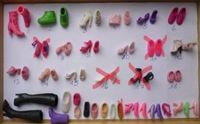 Barbie Schuhe, 18 Paar,  wie abgebildet und viele einzelne