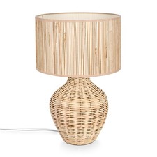 HOFSTEIN Amantea Tischlampe Tischleuchte Rattan/Korbgeflecht/Seegras Natur/Beige