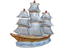 Alt Rauchverzehrer Segelschiff Boot Lampe Leuchte Porzellan Nachtlicht Perlmutt