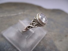 Damen Ring verziert 925 Sterlingsilber Zirkonia Schliff rund Glitzer  Rg 60/20