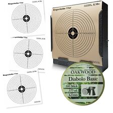 SET 50 Zielscheiben + 500 Diabolos 4,5mm f. Luftgewehr nach Wahl mit Kugelfang F
