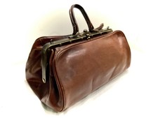 Vintage Braune Leder Arzt/Doktortasche Hebammentasche Reisetasche 40 x 25 x 25cm