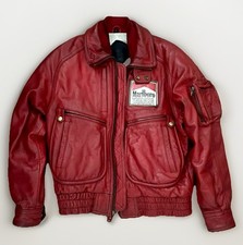 90’s Red Wine Embroidered F1 Racing Leather Vintage Y2K Bomber Motorbike Jacket