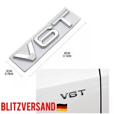 V6T chrom Emblem Aufkleber Logo 3D metall V6 Emble Heck Auto Kfz Motorrad Silber