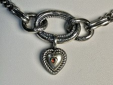 Judith Ripka JR Sterlingsilber & 18k Gold Schwarz Spinell Charm Halskette