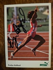 Evelyn Ashford (LA, OS 84/88/92) - Handsignierte Autogrammkarte (Original)