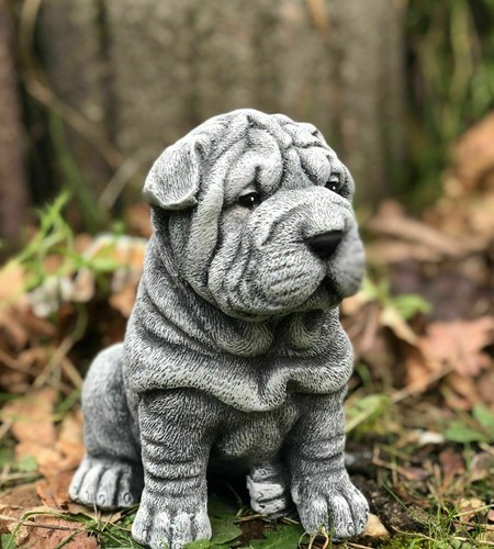 Frostfeste steinfigur shar pei - steinfigur, shar-pei