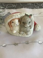 Goebel ★ Weihnachts -Tiere ★ zwei Hasen in Weihnachtsmütze ★ RARITÄT ★ wie NEU 