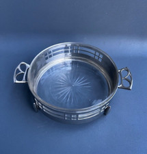 Jugendstil Schale Glas Metall