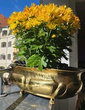 Blumentopf Übertopf Messing Vintage ARTIGIANI TRENTINI Italy H:14,5/L:43/B:23cm