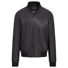 Herren Varsity Schwarz Leder
