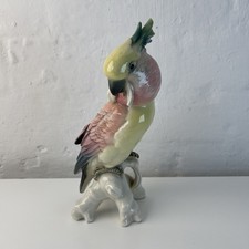 Karl Ens Porzellan Figur Vogel Papagei Kakadu ~20cm BESCHÄDIGT