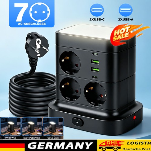 Steckdosenwürfel mit - 12-in-1,