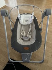 Babywippe Elektrisch, Musikfunktion, Weiß+Grau, mit Spielbogen