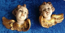 2 Holzfiguren Wand Engel Puttis Holzschnitzerei Holzschnitz-Kunst Oberammergau
