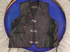 Herren Lederweste Kutte Biker Chopper Rocker  Club Weste 100% Rindervelourleder