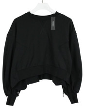 Diesel Pullover Damen Klein Gekürzt Verstellbar Schwarz Luftballon Ärmel Stretch
