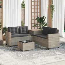 Gartensofa L-Form mit Tisch
