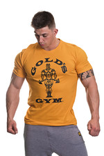 Golds Gym T-Shirt  , Gold´s Gym U.S.A Logo Shirt, gold / gelb , Muscle Joe
