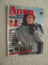 Anna; Burda - Spass an Handarbeiten; Heft 12/1983; Kunststricken u.a.