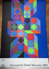 Poster Plakat Olympiade München - Victor Vasarely - 1972 Original - 