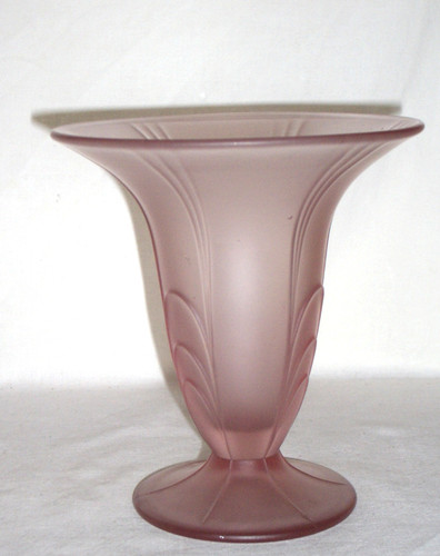 Art deco pressglas vase - deco, rosa