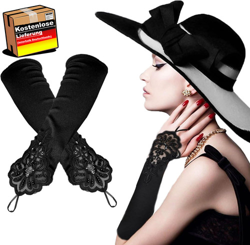 Lange damenhandschuhe satin - damenhandschuhe,