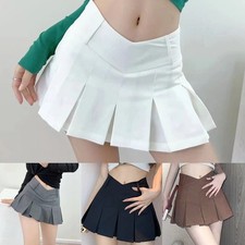 Damen Slim Fit High Waist Aline Faltenrock mit Futter für den Frühling