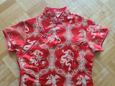Party Kleid Damen Chinesischer Stil Traditionell Kostüm Kurzarm Gr. 38 drauf XL