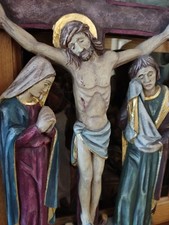 Antike Kreuzigungsgruppe Holz