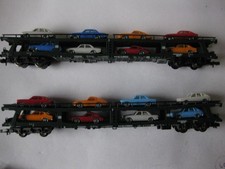 Fleischmann 2 Autotransportwagen 8285 mit PKWs beladen Top Zustand