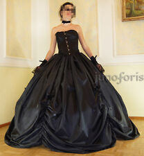 ☆ Taftrock für Ballkleid Schwarz Barock Tournüre Gothic Krinoline Viktorian WGT