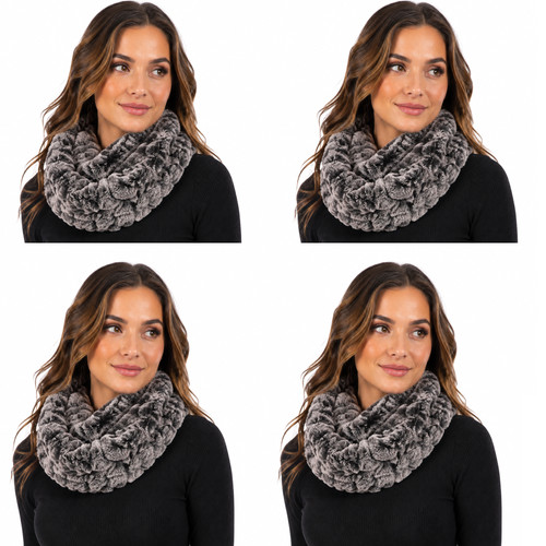 Schal grau webpelz loop - grau,